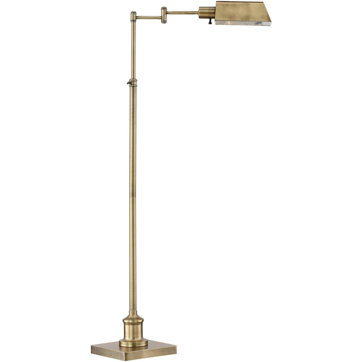 Regency Hill Jenson Modern Pharmacy Floor Lamp Aged Brass Adjustable Swing Arm Metal Shade for Living Room Reading Bedroom Office